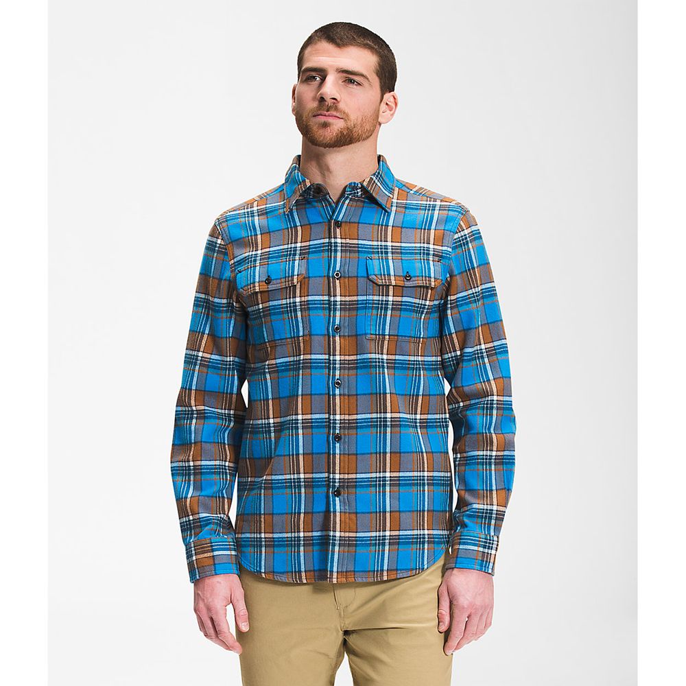 The North Face Shirts Mens Australia - The North Face Arroyo Flannel Blue (VPJ-681029)